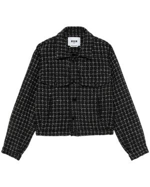 MSGM Chaqueta A Cuadros - Negro