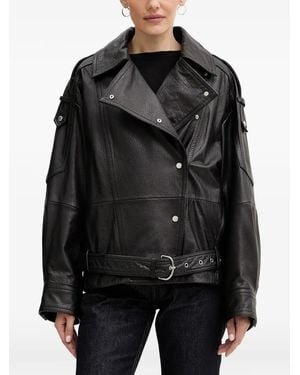 BOSS Buttoned Belted Jacket - Black