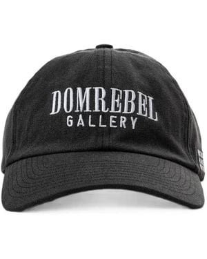 DOMREBEL Casquette Gallery En Coton Délavé À Broderies - Black
