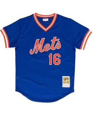 Mitchell & Ness Mlb Mets 1986 Dwight Gooden T-Shirt - Blauw