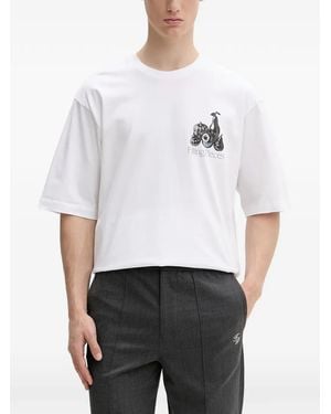 Filling Pieces Boxy Chrome Fruit Logo-Print T-Shirt - White