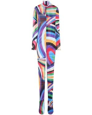 PUCCI Semi-Sheer Tulle Jumpsuit - Blue