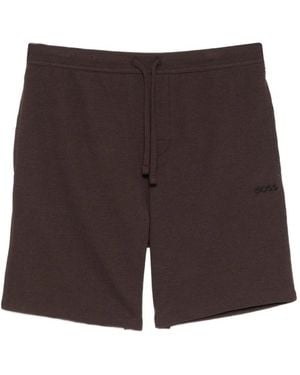 BOSS Logo-Embroidered Shorts - Purple