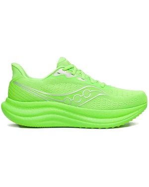 Saucony Neon Running Shoes With Breathable Mesh Upper - Green