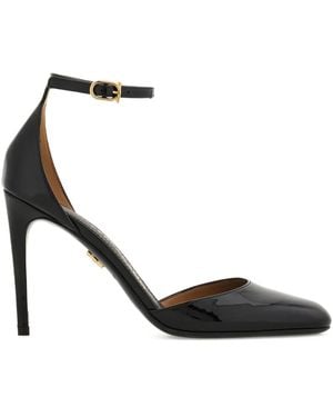 Ferragamo Patent-Leather Court Shoes - Black
