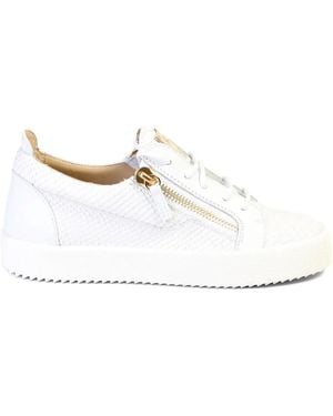 Giuseppe Zanotti Nicki Snake-Effect Trainers - White