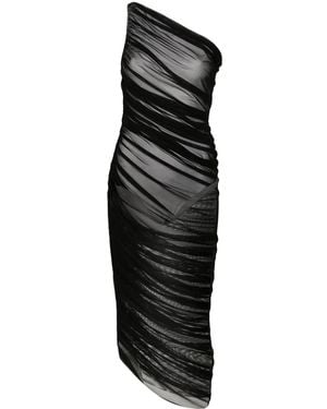 Norma Kamali Diana Asymmetric One-Shoulder Gown - Black