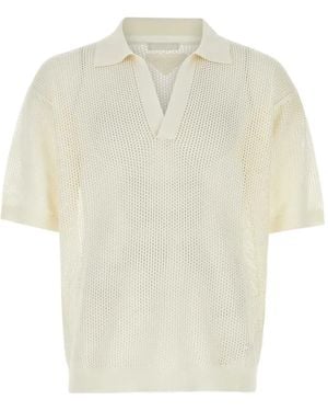 Prada Open-Knit Polo Shirt - White