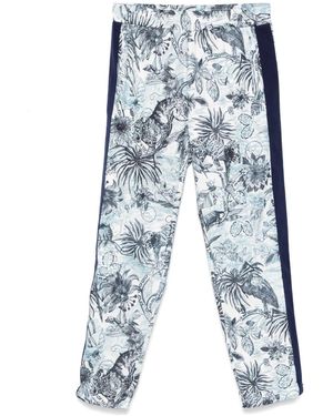 Just Cavalli Pantalones de chándal con jungla estampada - Azul