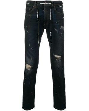 Off-White c/o Virgil Abloh Paint Print Skinny Jeans - Blue