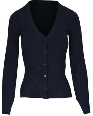 Dorothee Schumacher Ribbed Button-Down Cardigan - Blue