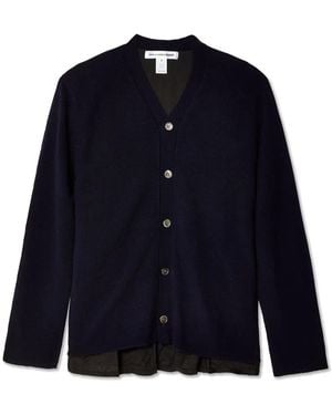 Comme des Garçons Long-Sleeve Layered Cardigan Shirt - Blue