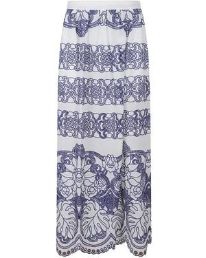 Borgo De Nor Belan Embroidered Lace-Trim Maxi Skirt - White