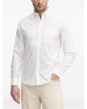 Benetton Button-Down Chest-Pocket Shirt - White
