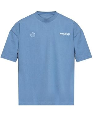 AllSaints T-Shirt Met Embleem - Blauw
