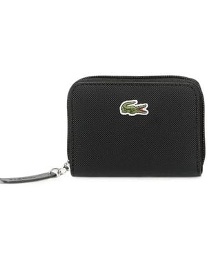 Lacoste Portefeuille Zippé À Patch Logo - Black