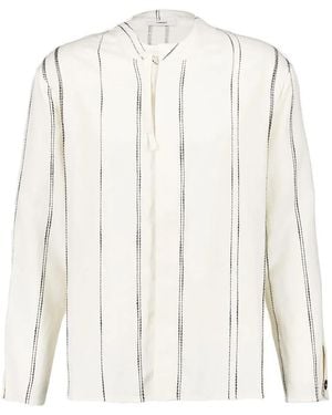 Commas Woven Stripe-Pattern Shirt - White