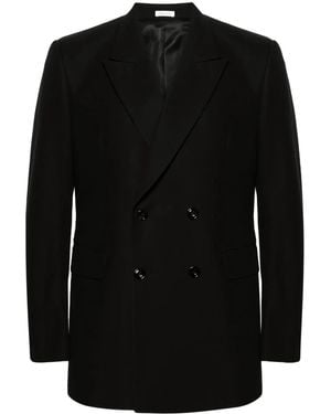 McQueen Double-Breasted Cotton Blazer - Black