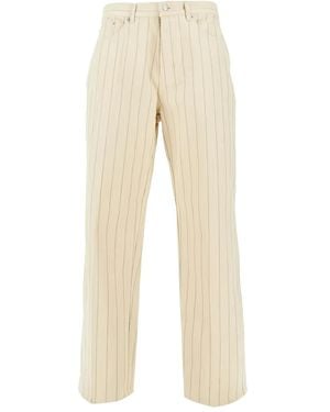 Obey Pantaloni Dritti A Righe - Neutro