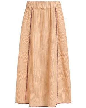 Marie Oliver Dania Embroidered Maxi Skirt - Natural