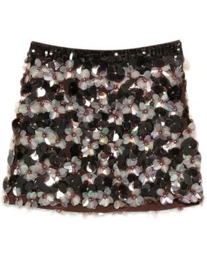 P.A.R.O.S.H. Sequin-Embellished Mini Skirt - Black