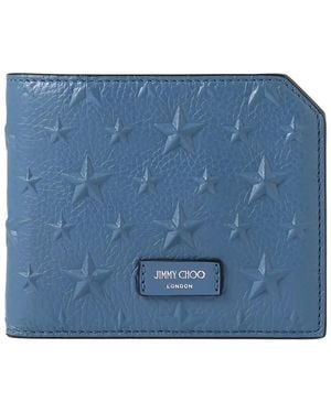 Jimmy Choo Albany Star-embossed Wallet - ブルー