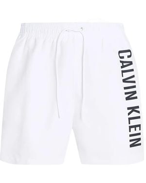 Calvin Klein Badeshorts Mit Logo-Print - Weiß