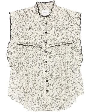 Isabel Marant Blouse Volantée À Pois - White
