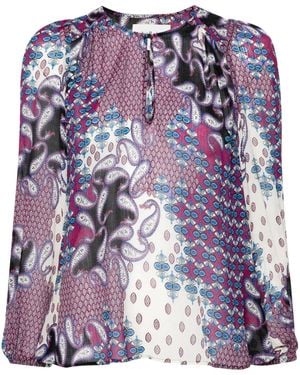 Ba&sh Blair Top With Amebas Print - Purple