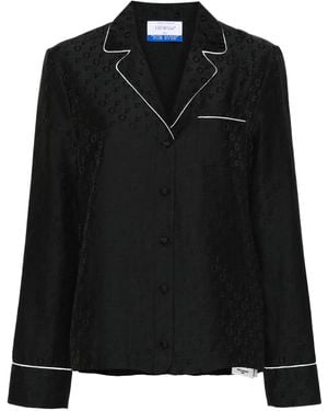 Off-White c/o Virgil Abloh Pyjamaoberteil Mit Monogramm-Jacquard - Schwarz