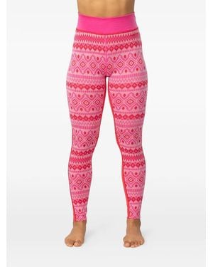 Kari Traa Pantalones Malia De Punto Fair Isle - Rosa