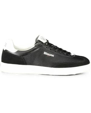 Blauer Grant Logo-Patch Paneled Sneakers - Black