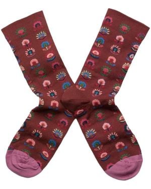 Bonne Maison Calzini Le Tapis Con Stampa Floreale - Rosso