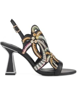 Kat Maconie Kiawa Crystal-Embellished Cut-Out Sandals - White