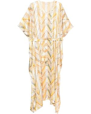 Dolci Follie Caftán con motivo chevron - Metálico