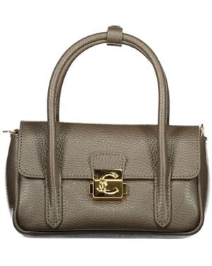 Coccinelle Mini C-Me Lock Grained-Leather Tote Bag - Metallic