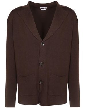 Daniele Fiesoli Fine-Knit Notched-Lapel Cardigan - Brown