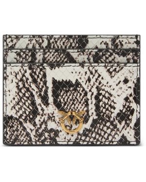 Pinko Snake-Effect Love Birds Cardholder - White