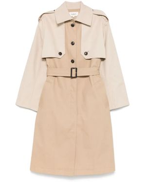 Ba&sh Two-Tone Cotton Gabardine Trench Coat - Natural