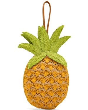 Simon Miller Pineapple Wristlet Woven Clutch Bag - Yellow