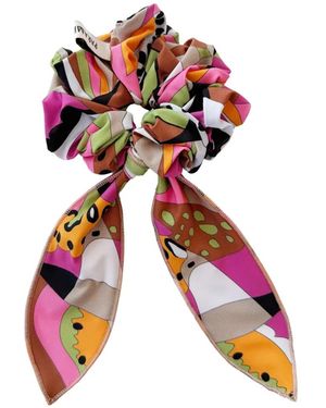 Paramidonna Abstract-Print Scrunchie - White