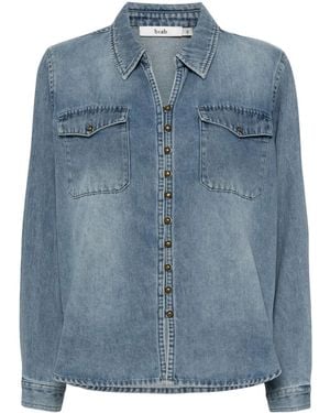 B+ AB Cotton-Blend Denim Shirt - Blue