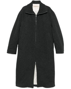 Mordecai Zip-Front Patch-Pocket Coat - Black
