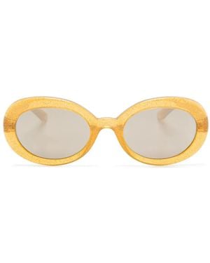 Dolce & Gabbana Logo-Appliqué Sunglasses - Yellow