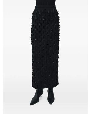Jonathan Simkhai Bree Fringed Midi Skirt - Black