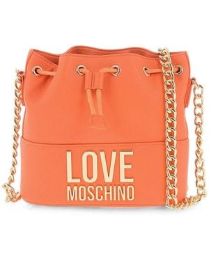 Moschino Chain-Strap Bucket Bag - Orange