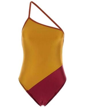 Saint Laurent Asymmetrisch Tweekleurig Badpak - Wit