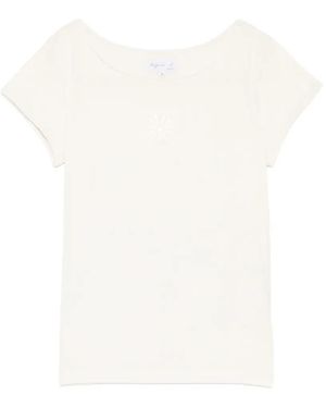 agnès b. Sun-Motif T-Shirt - White