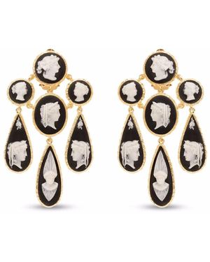 Cameo & Beyond Profile Of Women In Ancient Rome Earrings - Metallic