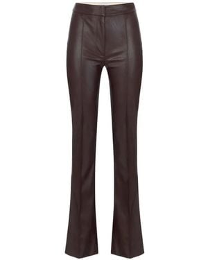 Elisabetta Franchi Trousers With Ribbing - Brown